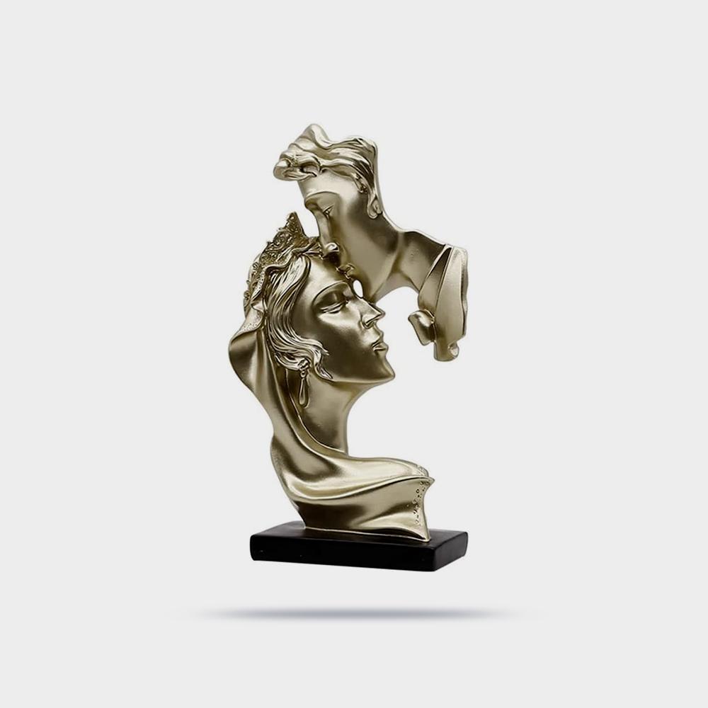 مجسمه زن و شوهر مجسمه صنایع دستی حکاکی شده عاشقانه زیور بوسیدن عاشق مجسمه رزین هنر مدرن - Image 4