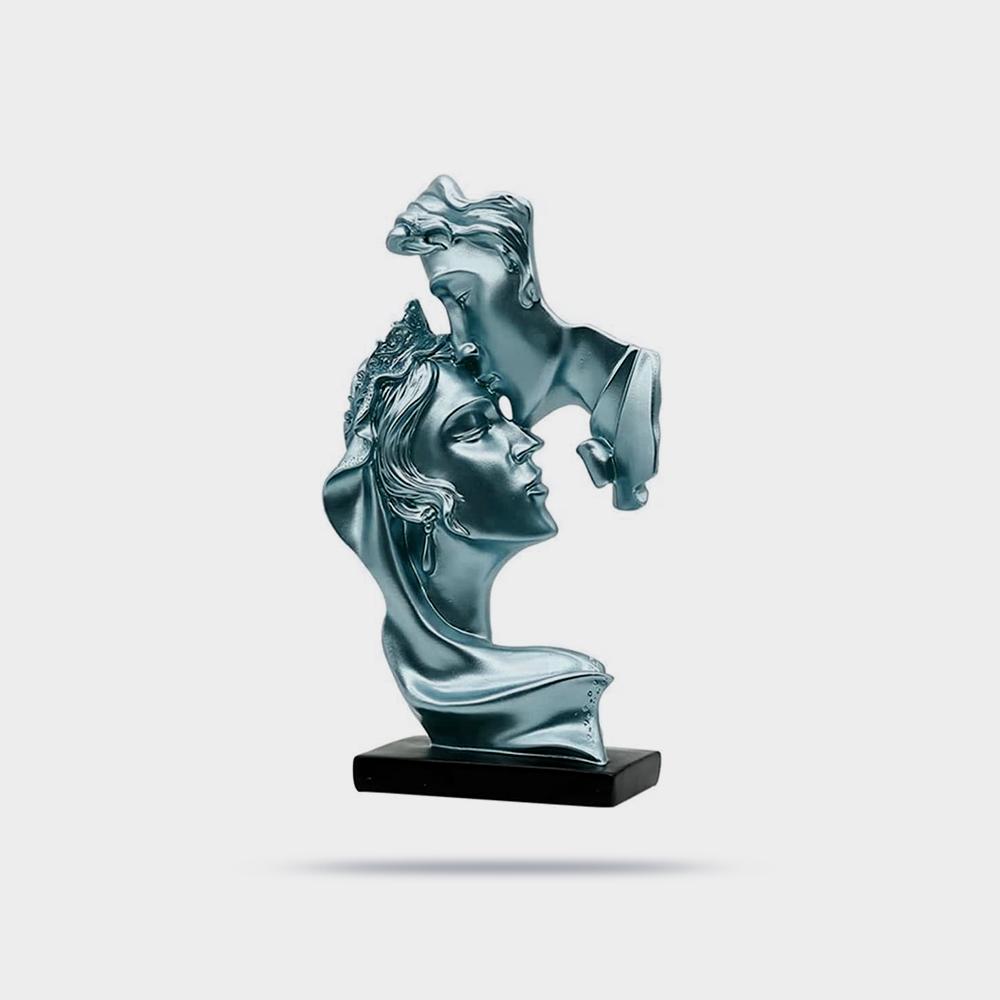 مجسمه زن و شوهر مجسمه صنایع دستی حکاکی شده عاشقانه زیور بوسیدن عاشق مجسمه رزین هنر مدرن - Image 3